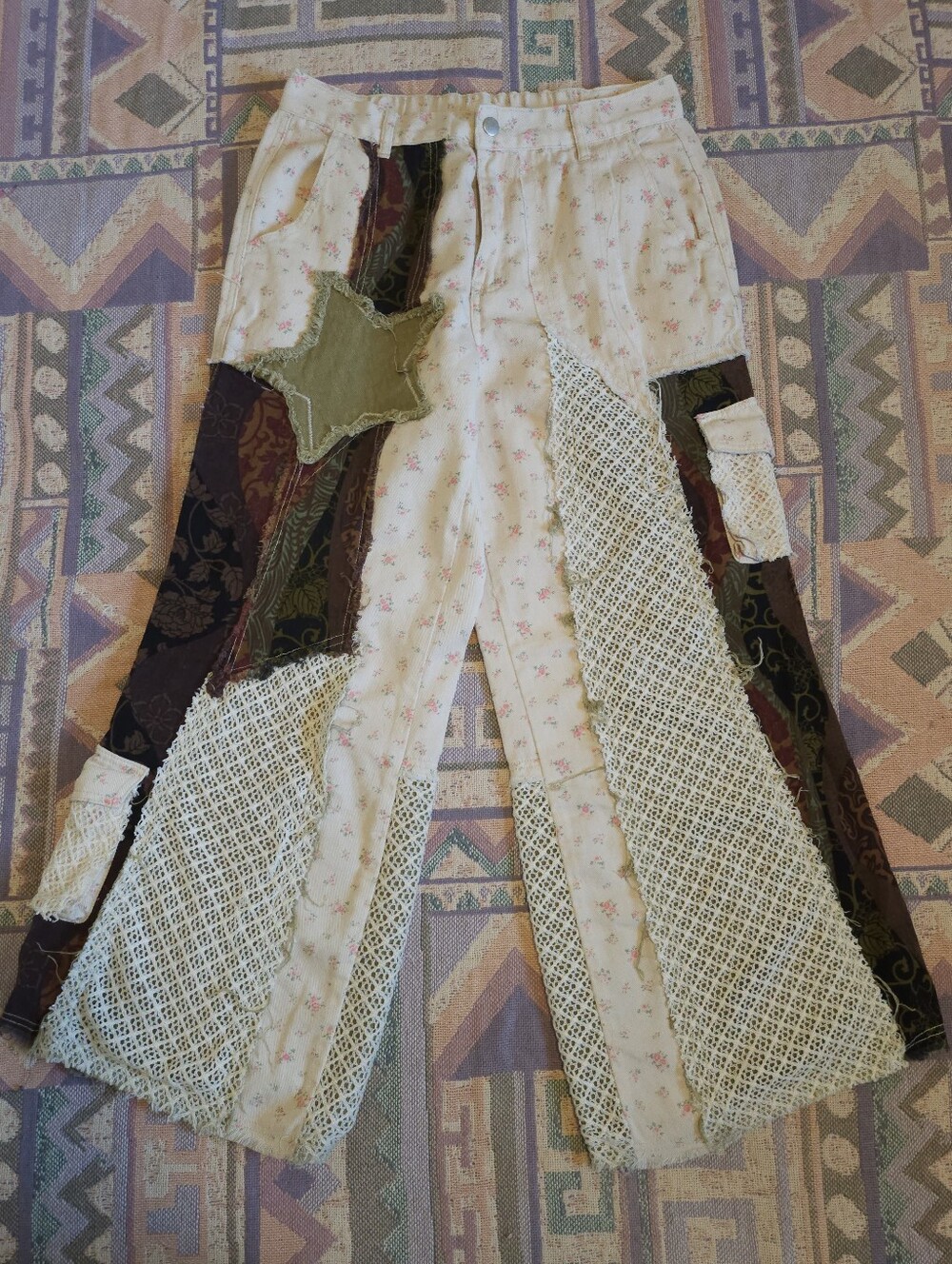 POL Patchwork Pants Size Large - Picture 2 of 12